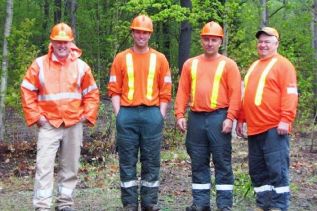  Volunteer Hydro workers l-r: Dalton Sproule, Nicholas Sproule, Alan Fortier, Ab Meeks
